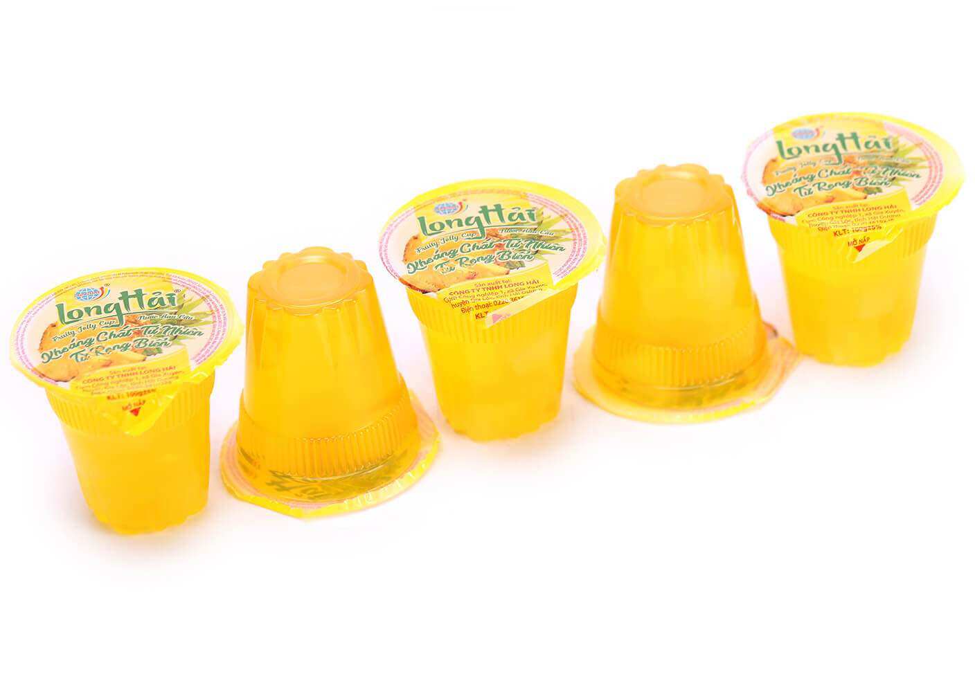 Thạch nước rau câu Long Hải 95gr/cốc - 5 cốc/ lốc