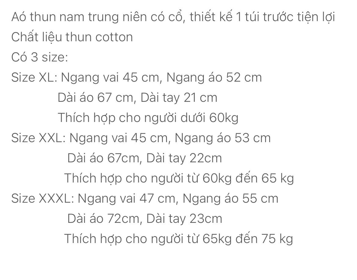 ÁO THUN NAM TRUNG NIÊN CÓ CỔ AOVI