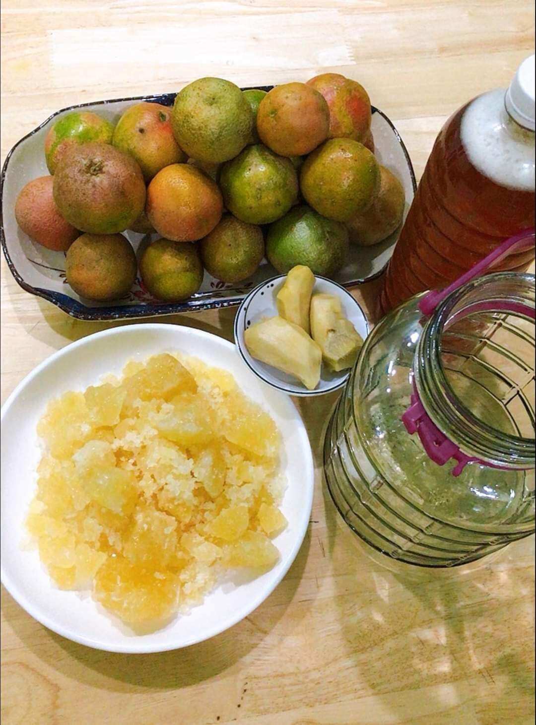 2kg chanh đào + 2 lít mật ong hoa cà phê+1kg đường phèn vàng Quãng Ngãi
