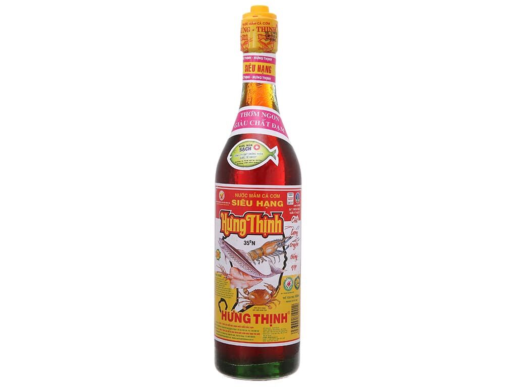 Nước mắm cá cơm siêu hạng Hưng Thịnh 35 độ đạm chai 620ml