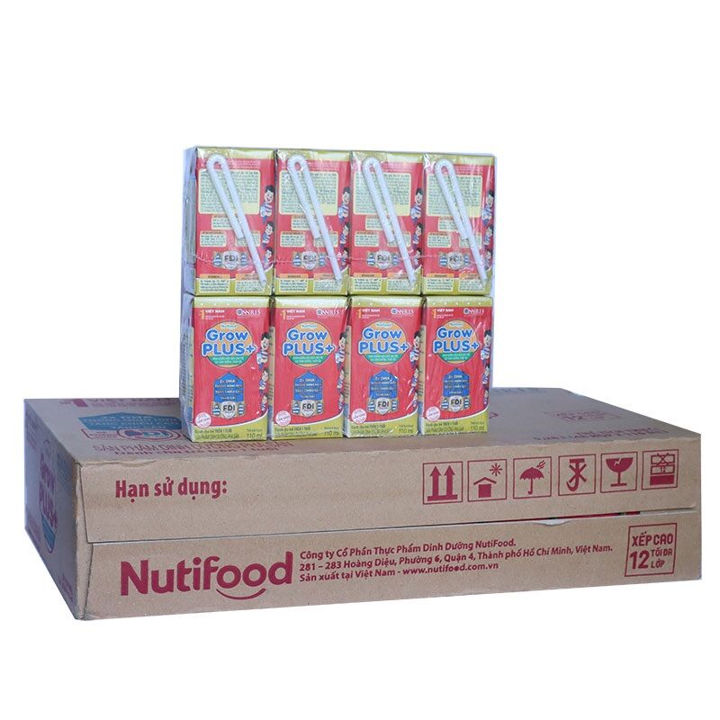 Sữa pha sẵn Nutifood Growplus Đỏ 110ml (48 hộp dành cho trẻ 1 tuổi trở lên)