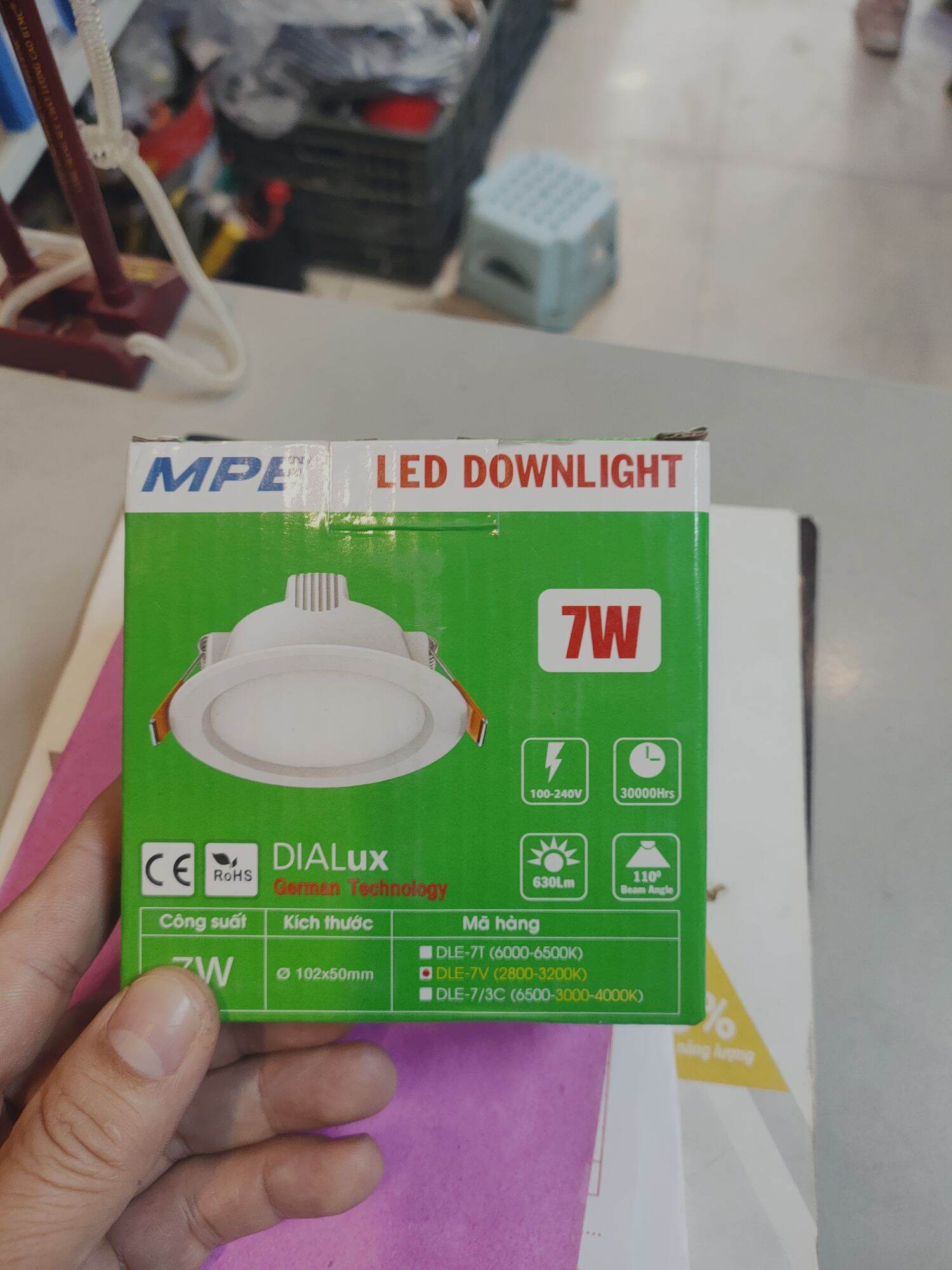 Đèn led Âm trần MPE 7w-d90, 9w-d105mm