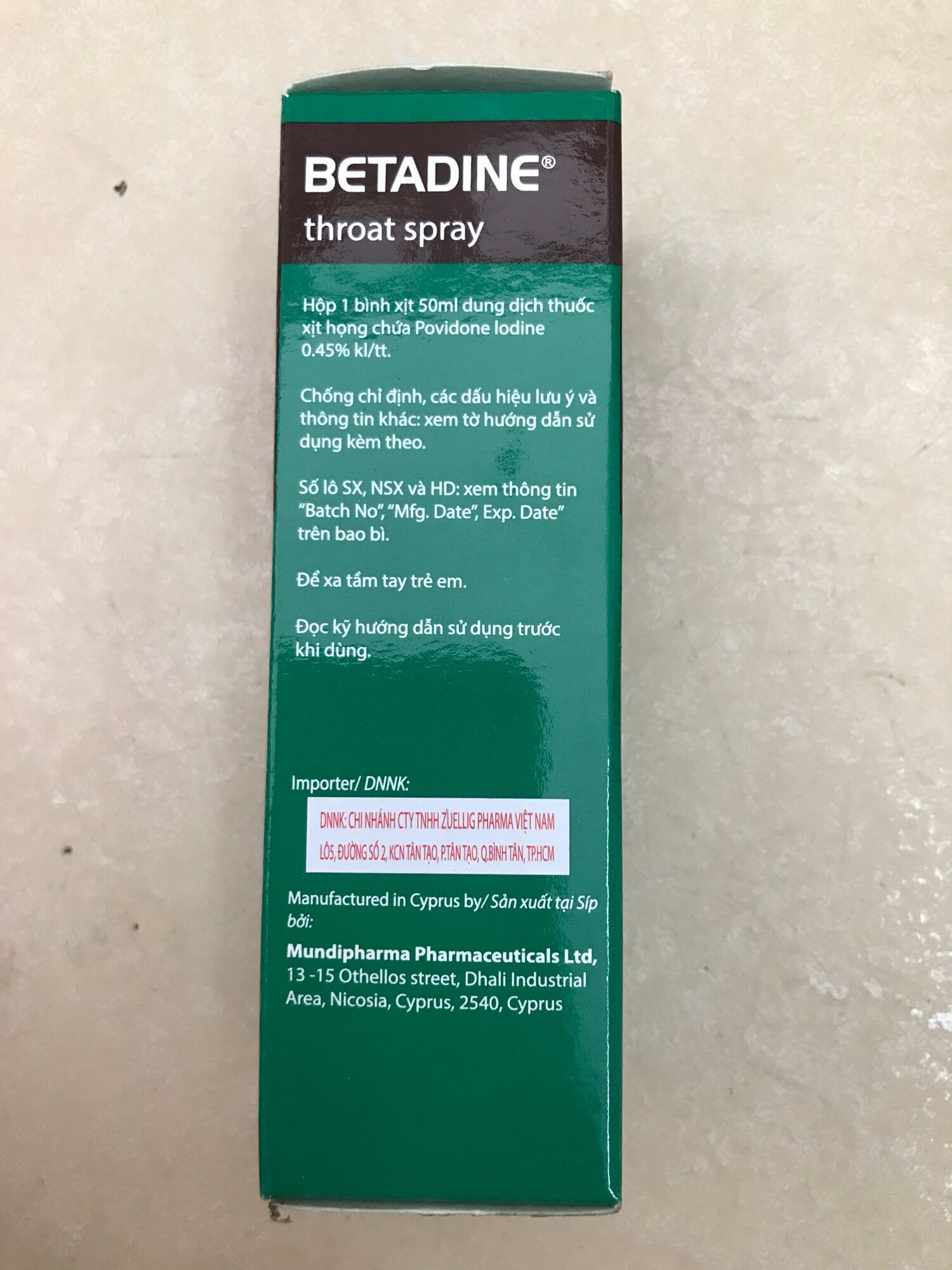 Betadin xịt họng 50 ml