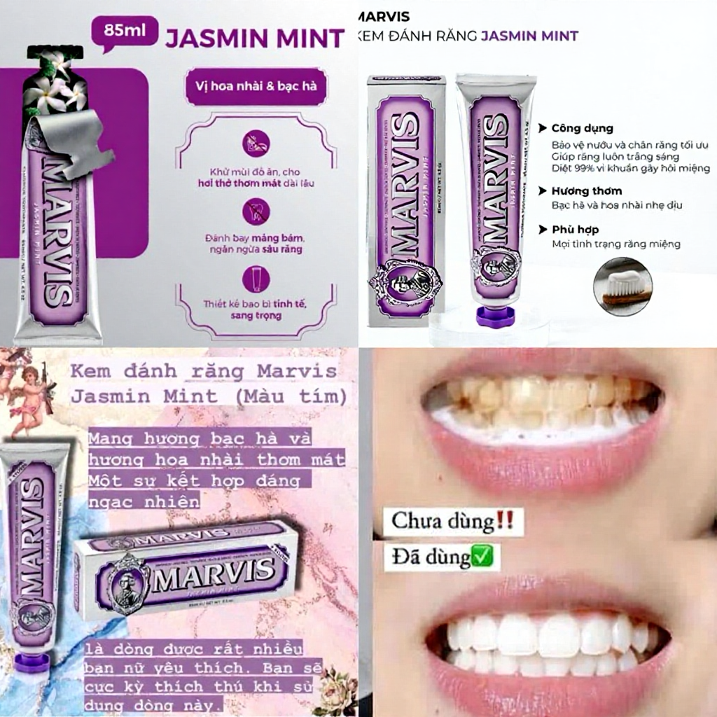 HÀNG CHUẨN -Kem đánh răng Marvis, Ý (85ml) chính hãng đủ loại hương vị