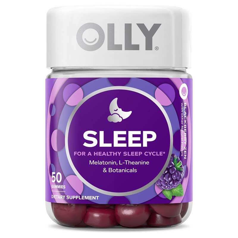 Kẹo dẻo ngủ ngon giảm stress Sleep Olly Blackberry 50 viên USA