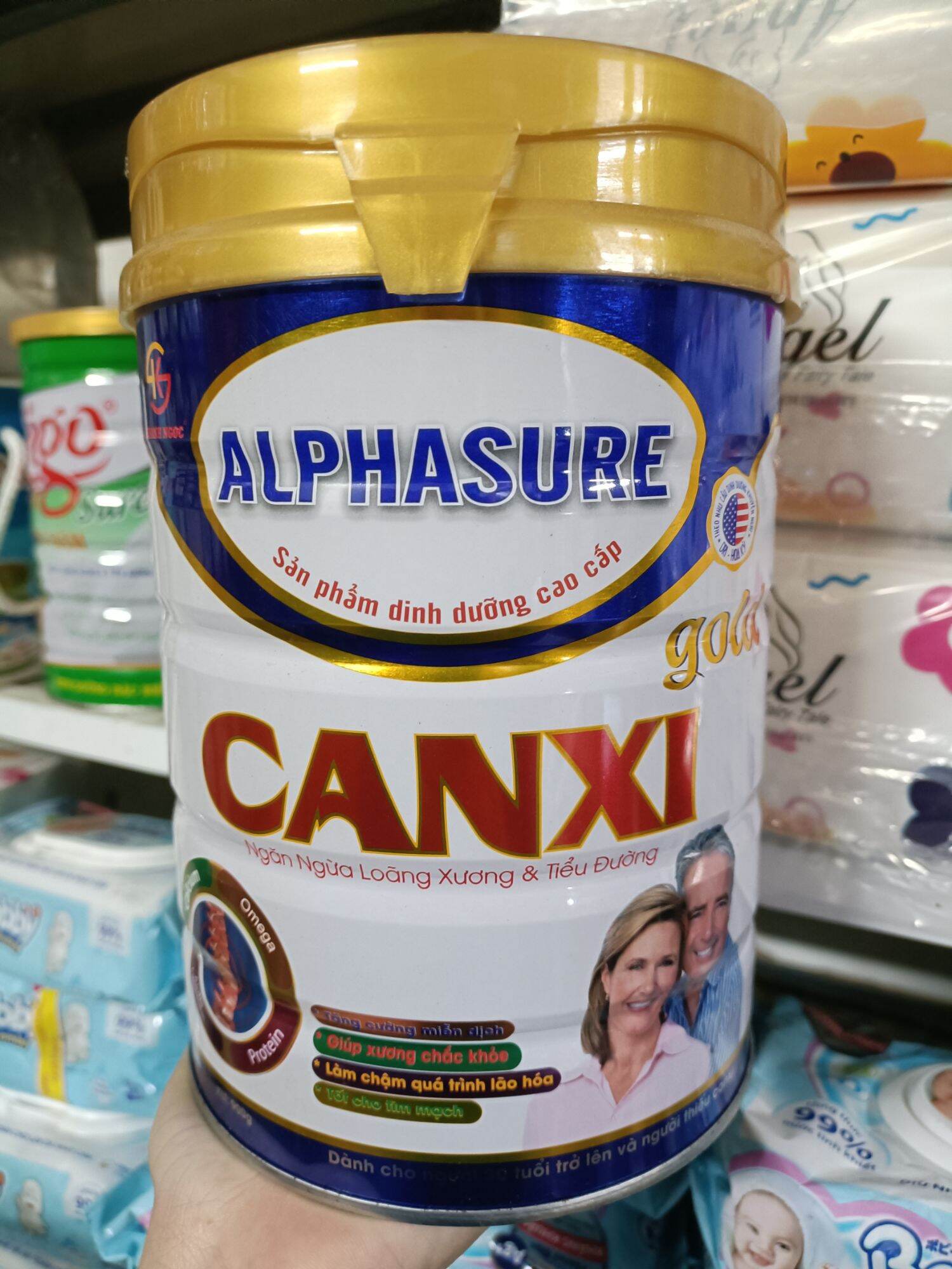 Sữa ALPHASURE GOLD CANXI 900G NGỪA LOÃNG XƯƠNG