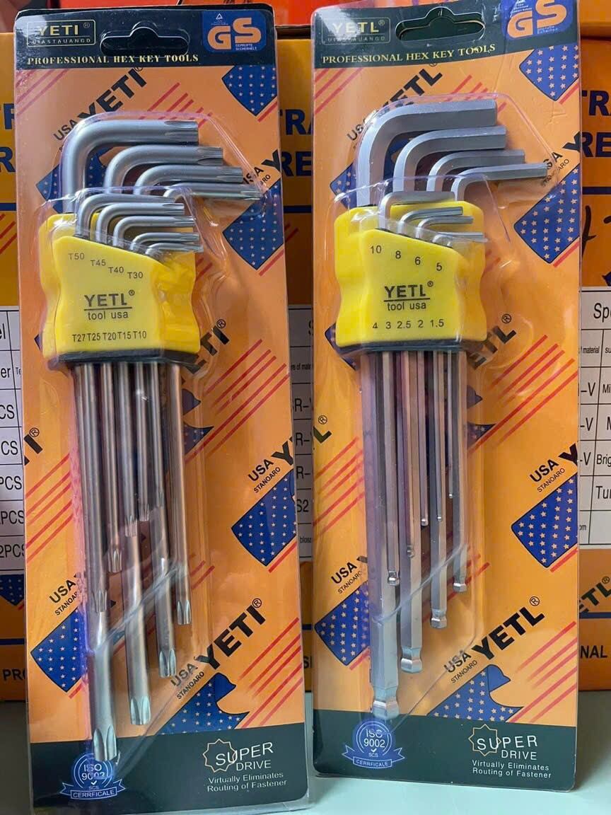 Bộ lục giác yeti đầu bi hoặc đầu bông 9 chi tiết bộ lục lăng 9 chi tiết yeti