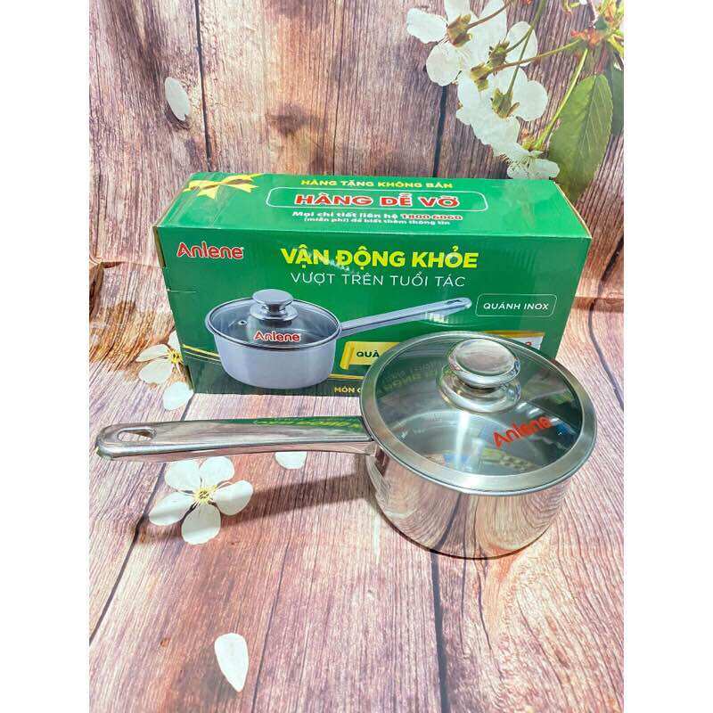 Nồi quánh inox vung kính 16cm đáy từ