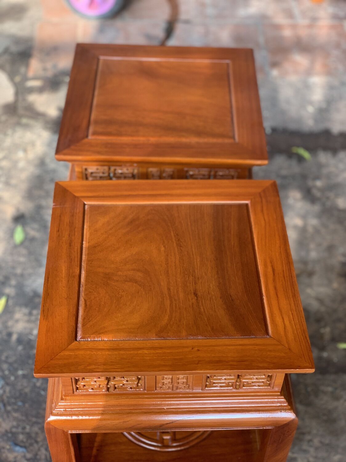 Đôn đèn gỗ gõ cao 60 mặt 35.