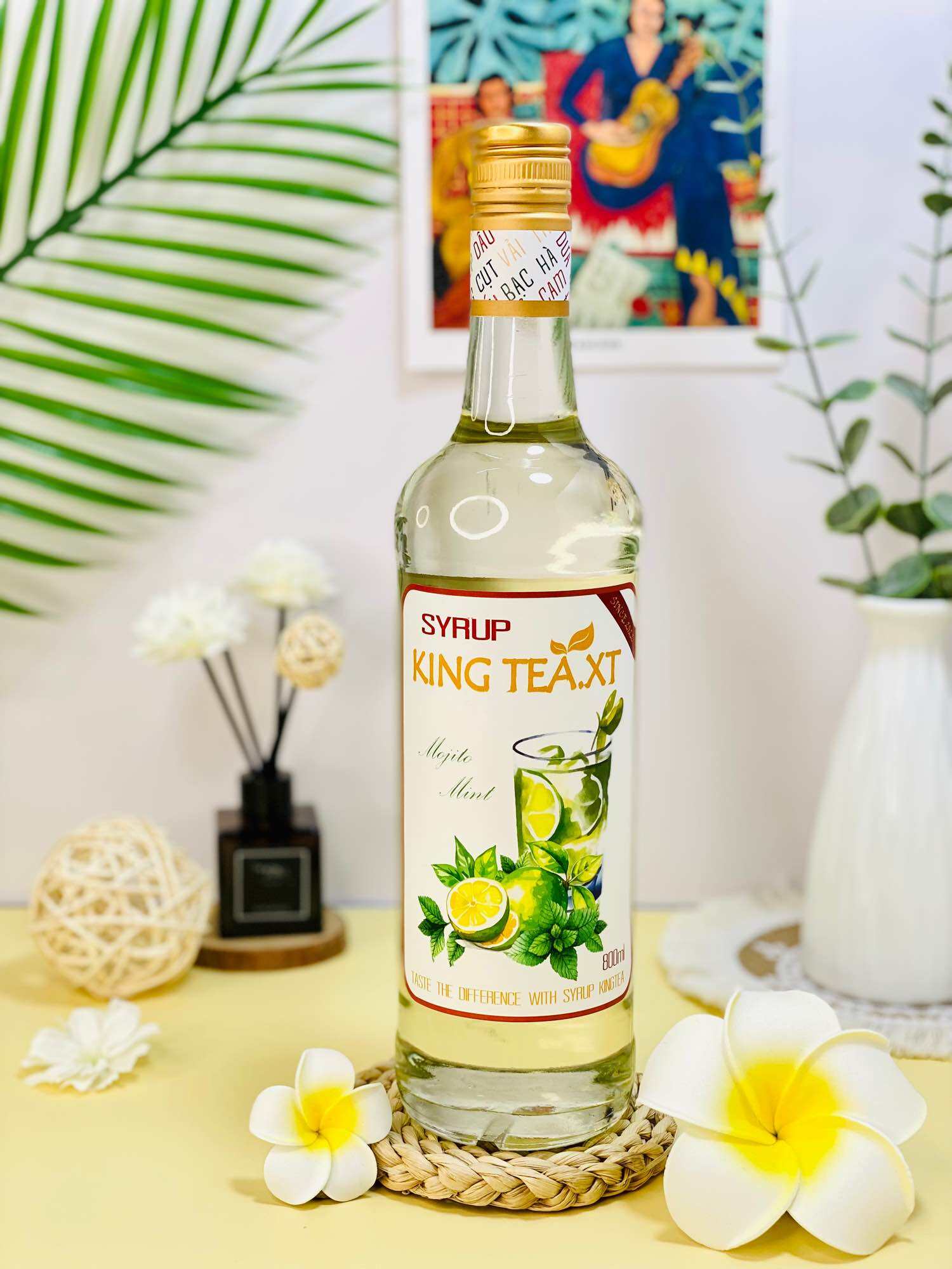 Syrup Bạc Hà Trắng KINGTEA.XT(Syrup Mojito Mint)-Chai Thủy Tinh 800ml