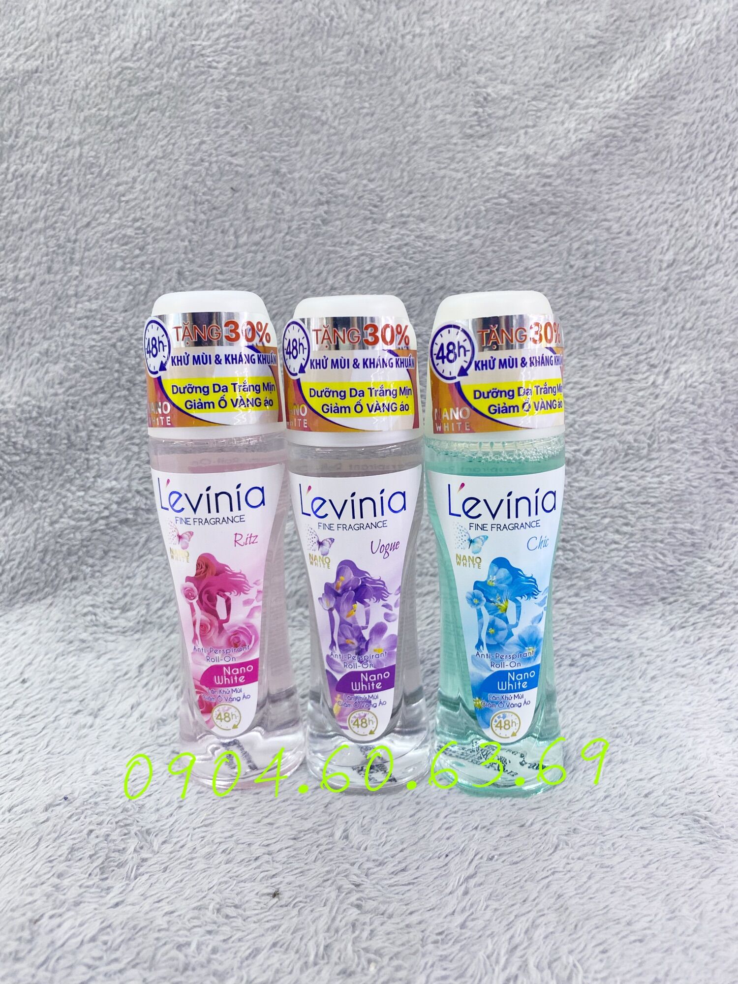Lăn Khử Mùi Trắng Da Ngọc Trai LEVINIA 65g ( nước trong)