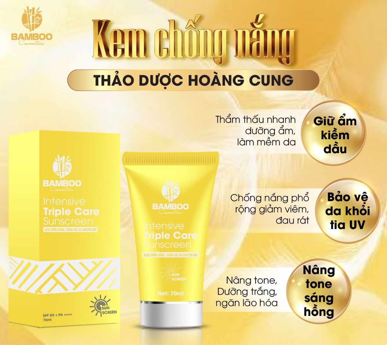 KEM CHỐNG NẮNG BAMBOO SPF50+ - chống tia uva,uvb và hev