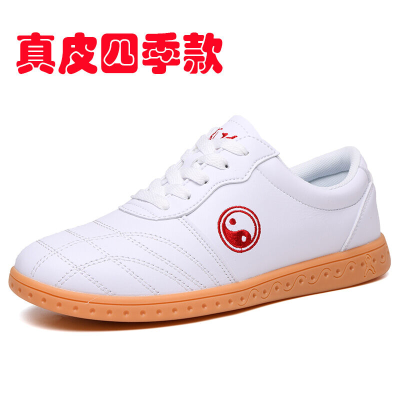 Giày thái cực quyền chenjiagou giày võ thuật nữ da thật đế gân bò mềm cho nam giày luyện công thái cực quyền giày thể thao thái cực võ cổ