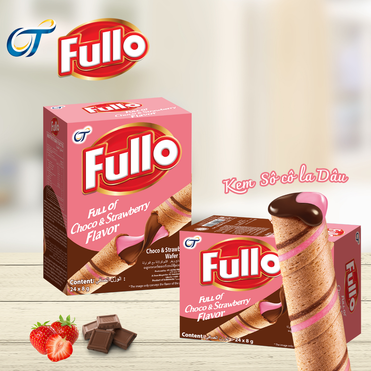 Combo 2 Hộp bánh quế Fullo Socola Dâu