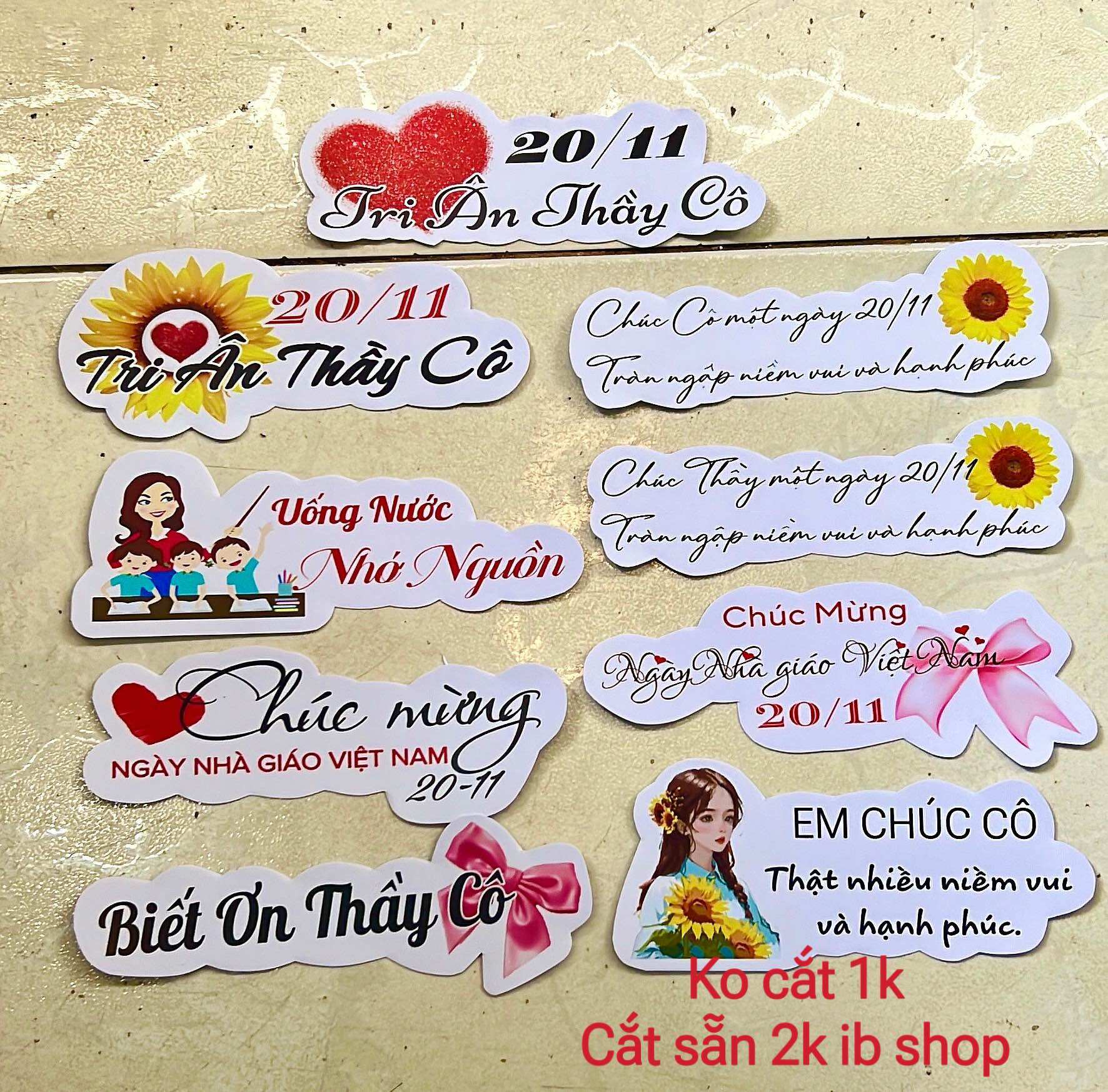 Set 50-100 banner - topper - thiệp gài hoa các lễ