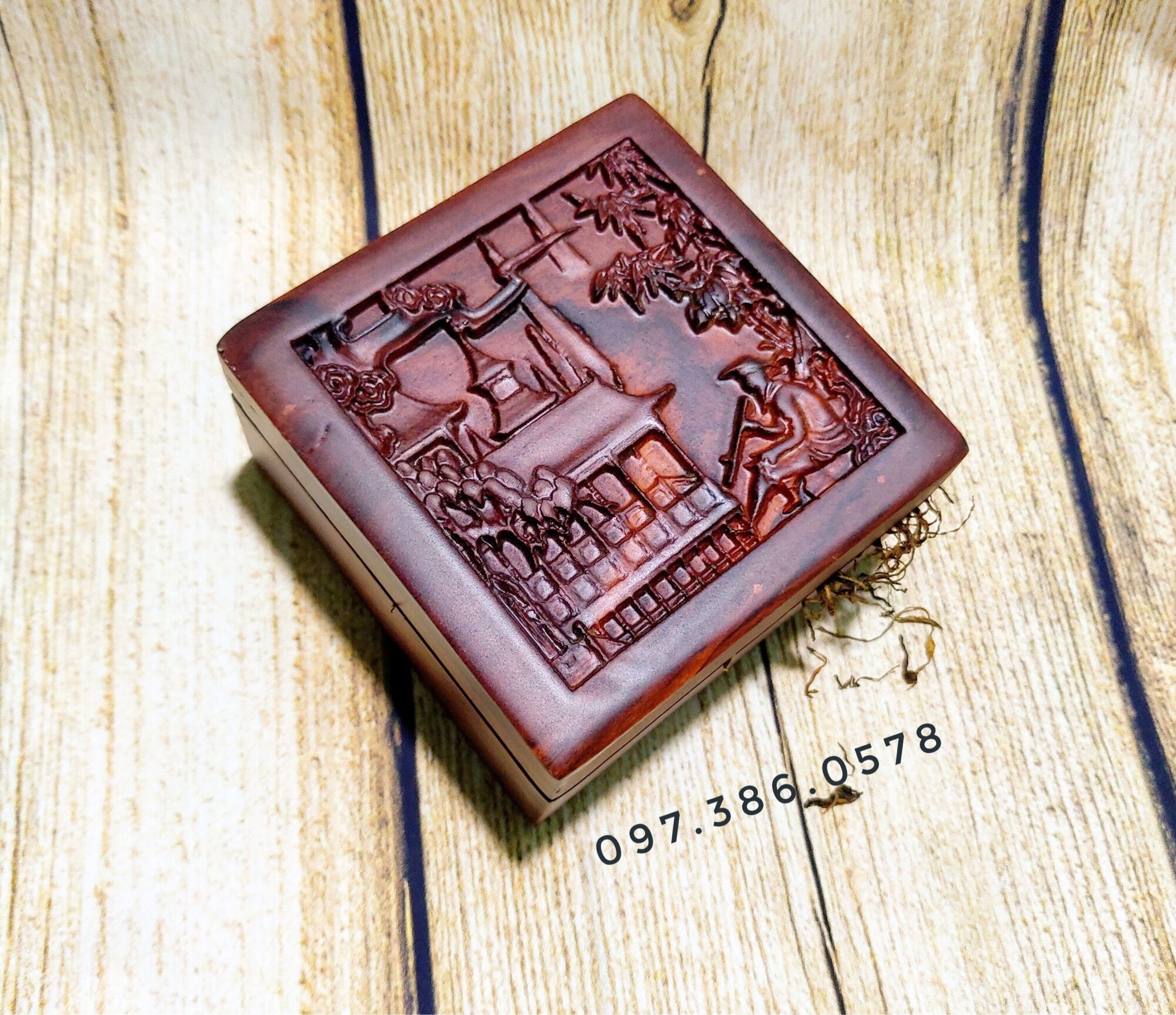 Hộp đựng thuốc lào gỗ cẩm gỗ Trắc