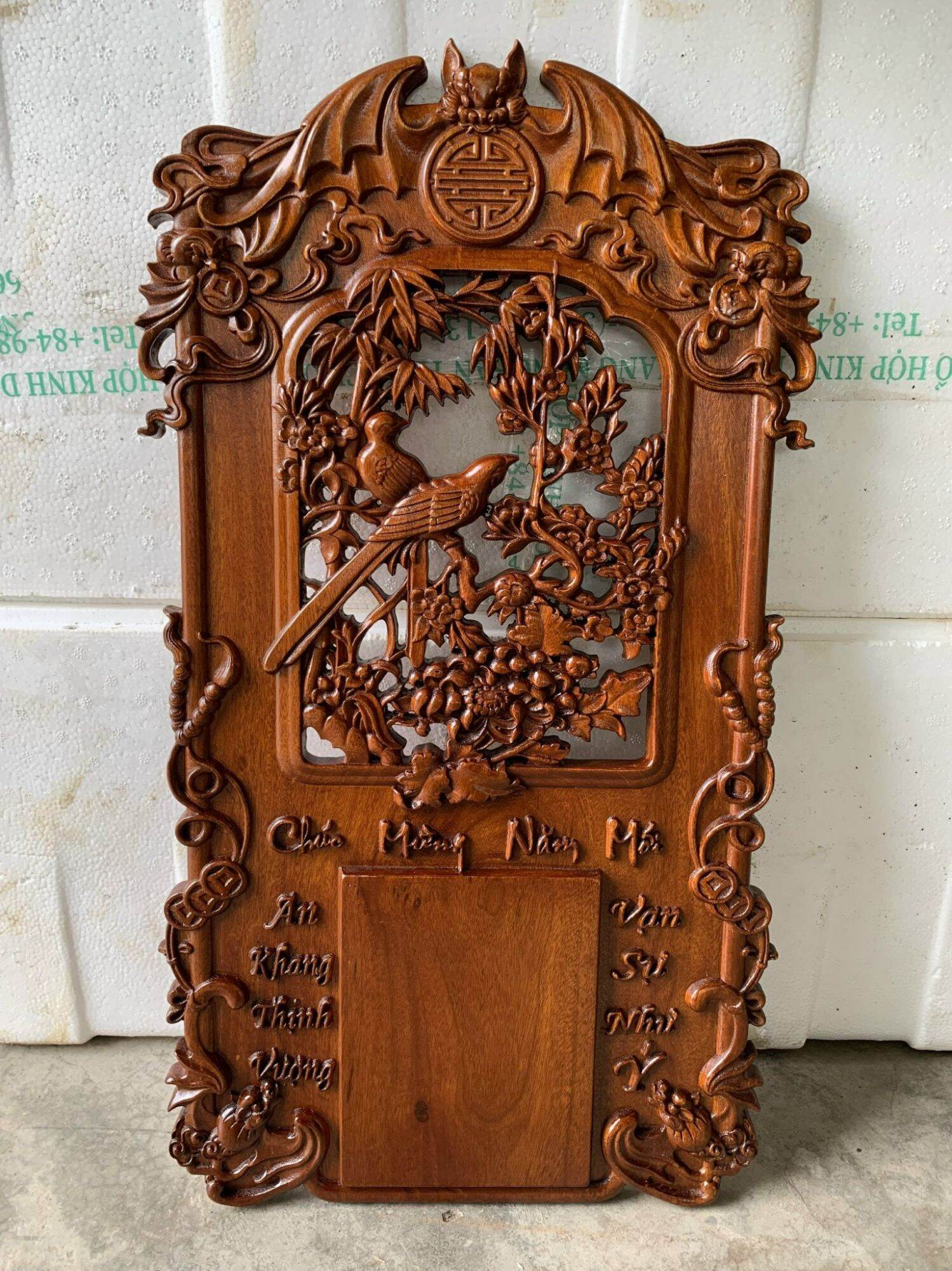 Đốc lịch gỗ gụ 61x34cm