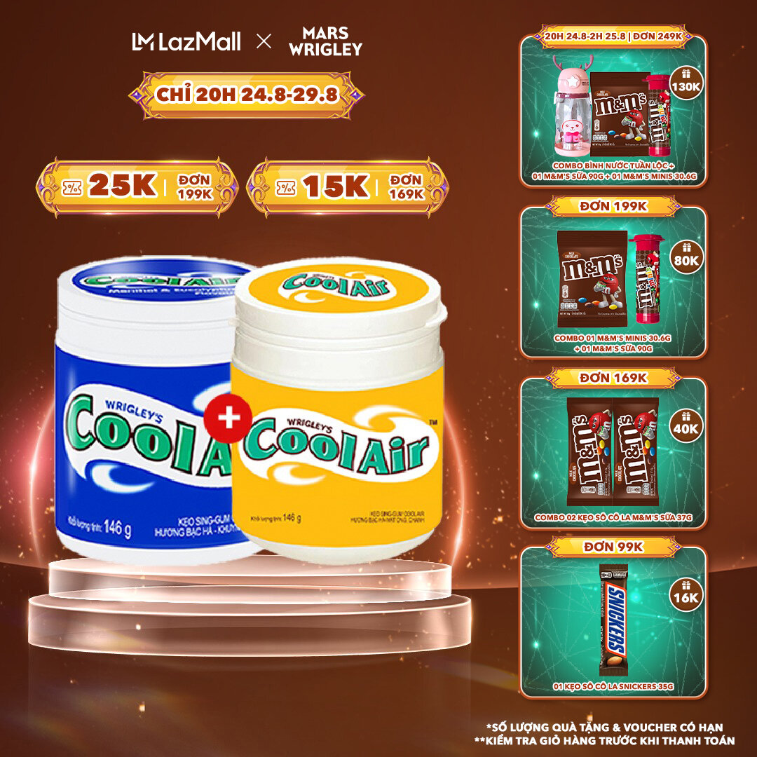 Combo 2 kẹo sing-gum cool air hũ 100 viên