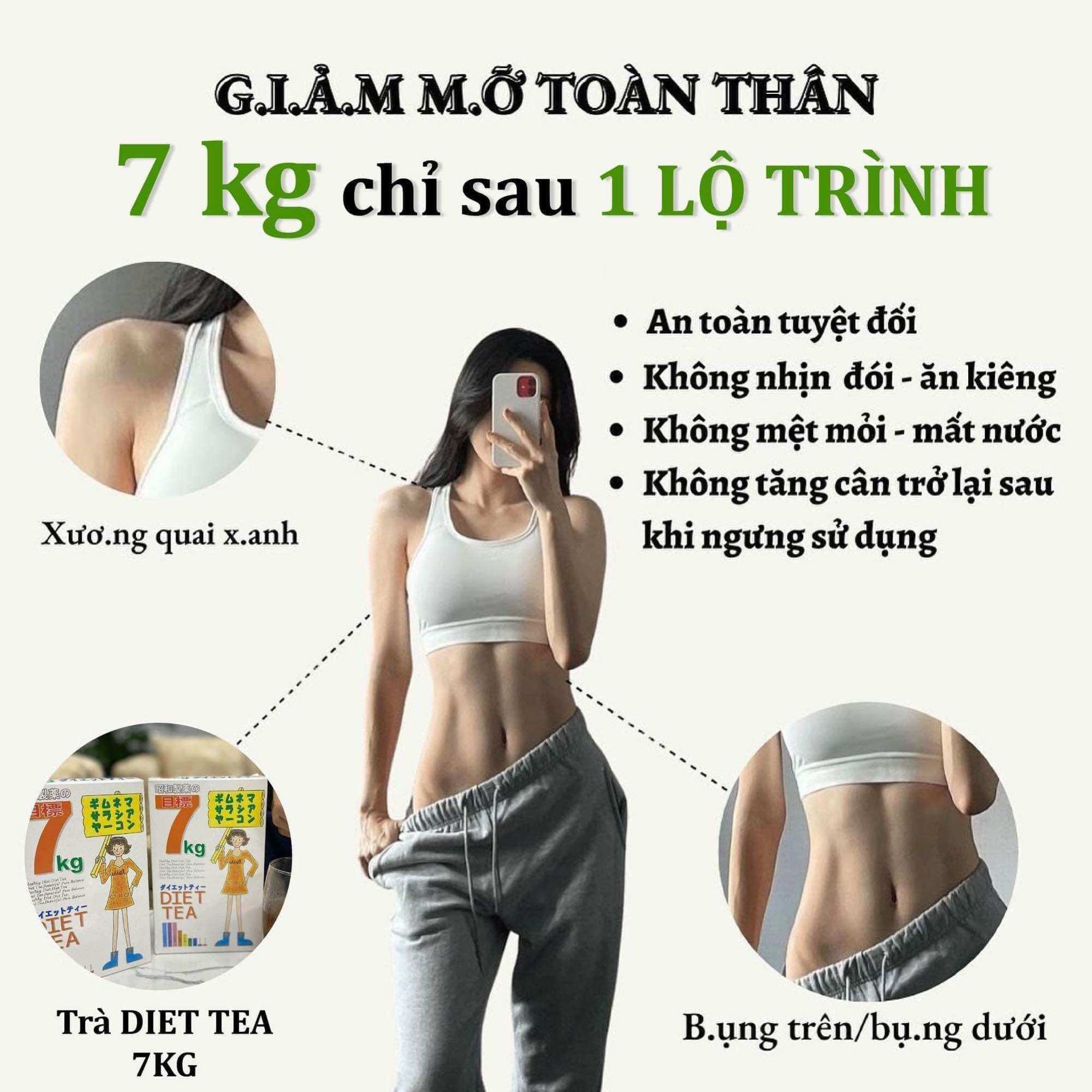 Trà giảm câ.n 7kg Diet Tea đốt cháy m.ỡ thừa Nhật Bản