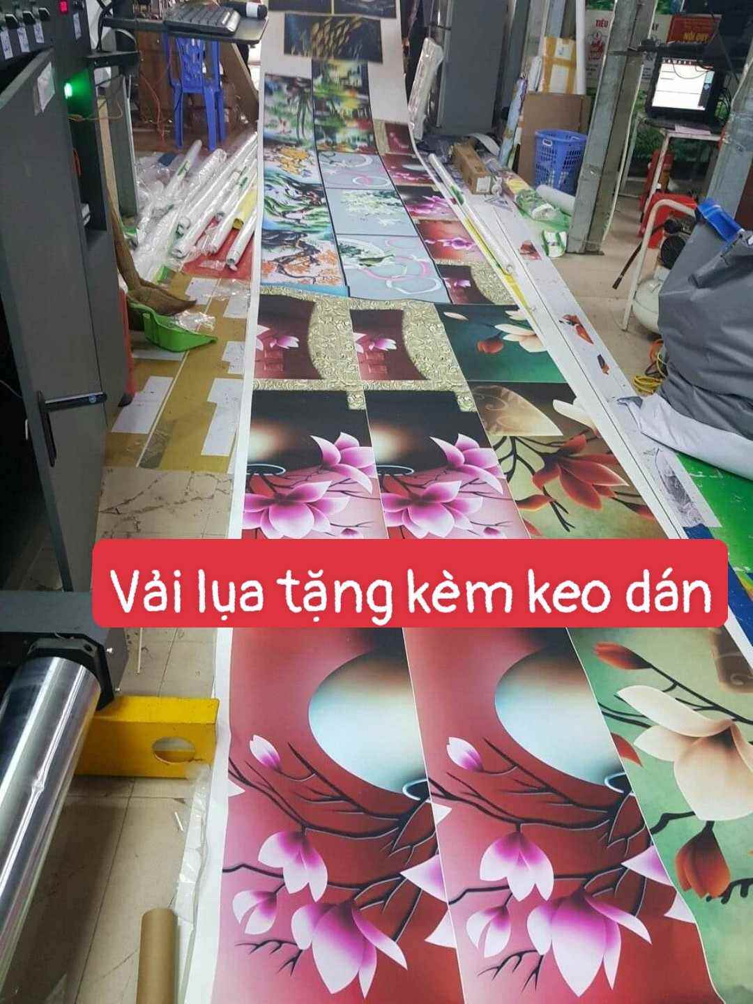 Tranh lụa dán tường 3D KT cao 135 x ngang 170 cm