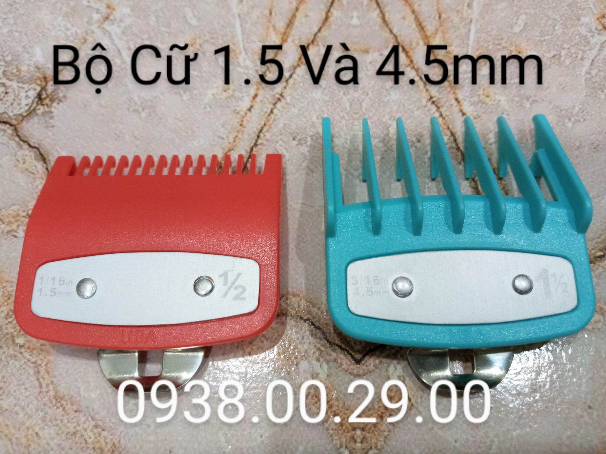 Cữ Thép 1.5mm Và 4.5mm Cho Tông Đơ Cắt Tóc, Bộ 2 Cữ Gá Thép Usa Loại Tốt. (Ảnh thật)