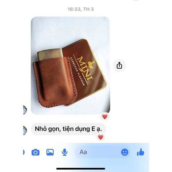 BAO DA ZIPPO BỎ TÚI HANDMADE MÀU NÂU { 100% DA BÒ SÁP }