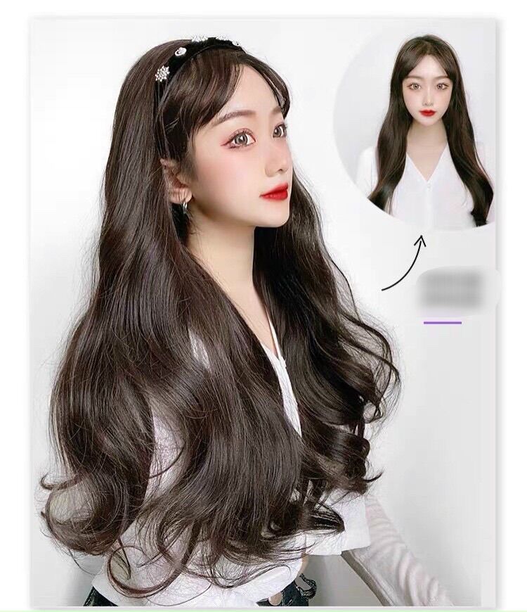 Tóc giả cài băng đô đính đá dáng xoăn 🔸bichngocvic' s