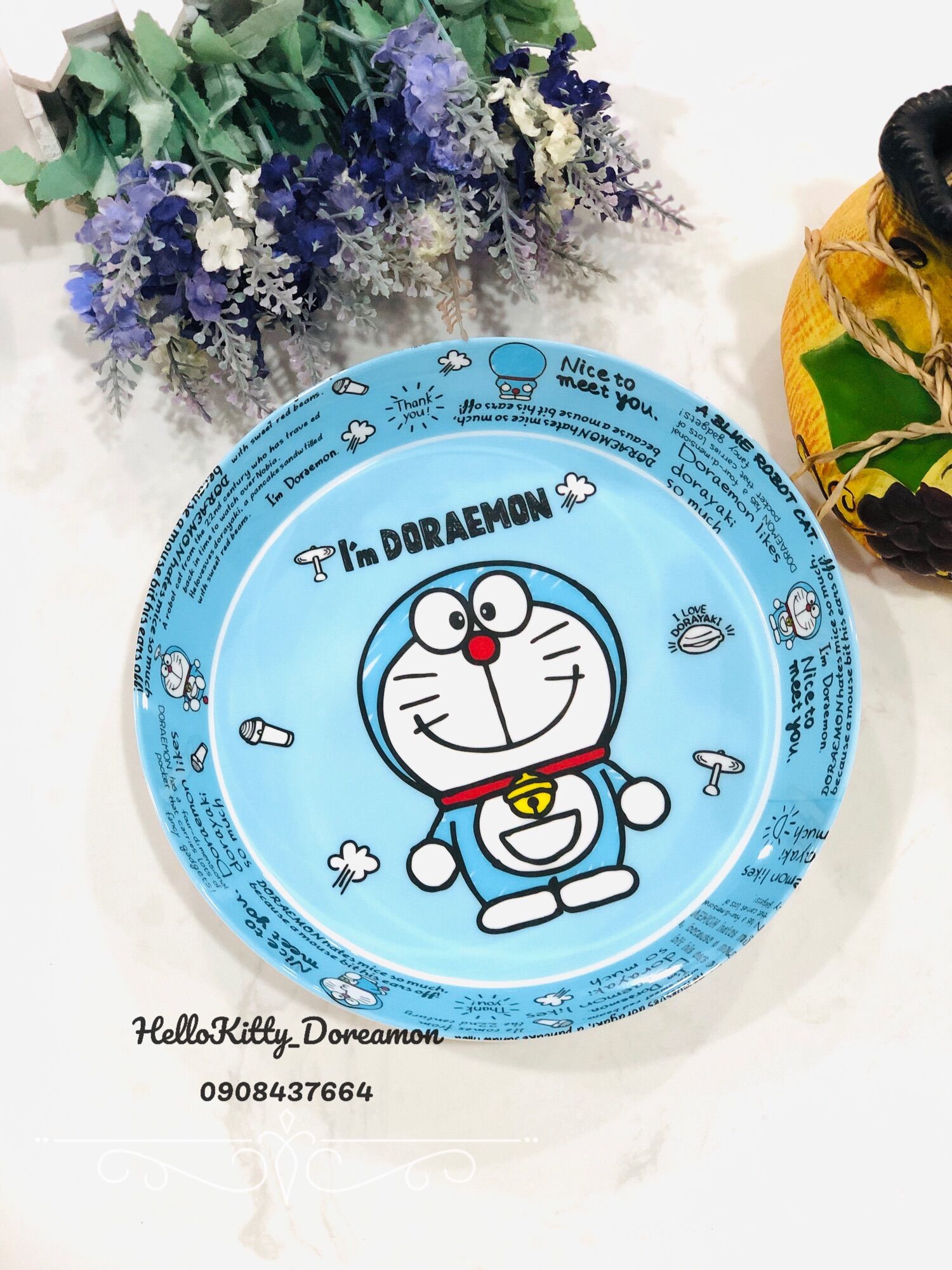 Dĩa tròn sâu lồng HelloKitty Doreamon