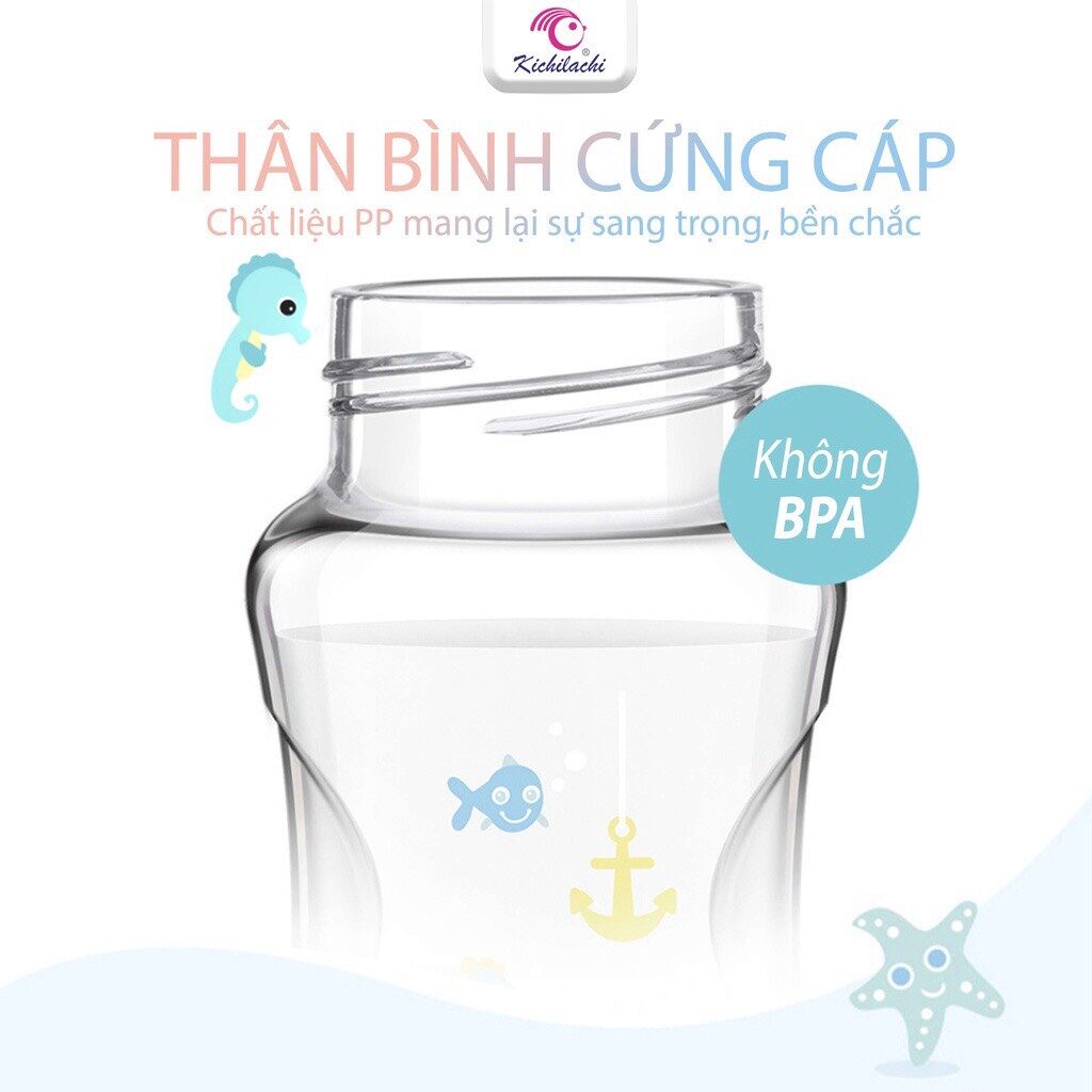 Bình sữa cổ rộng Kichi Natural 125ml, 260ml