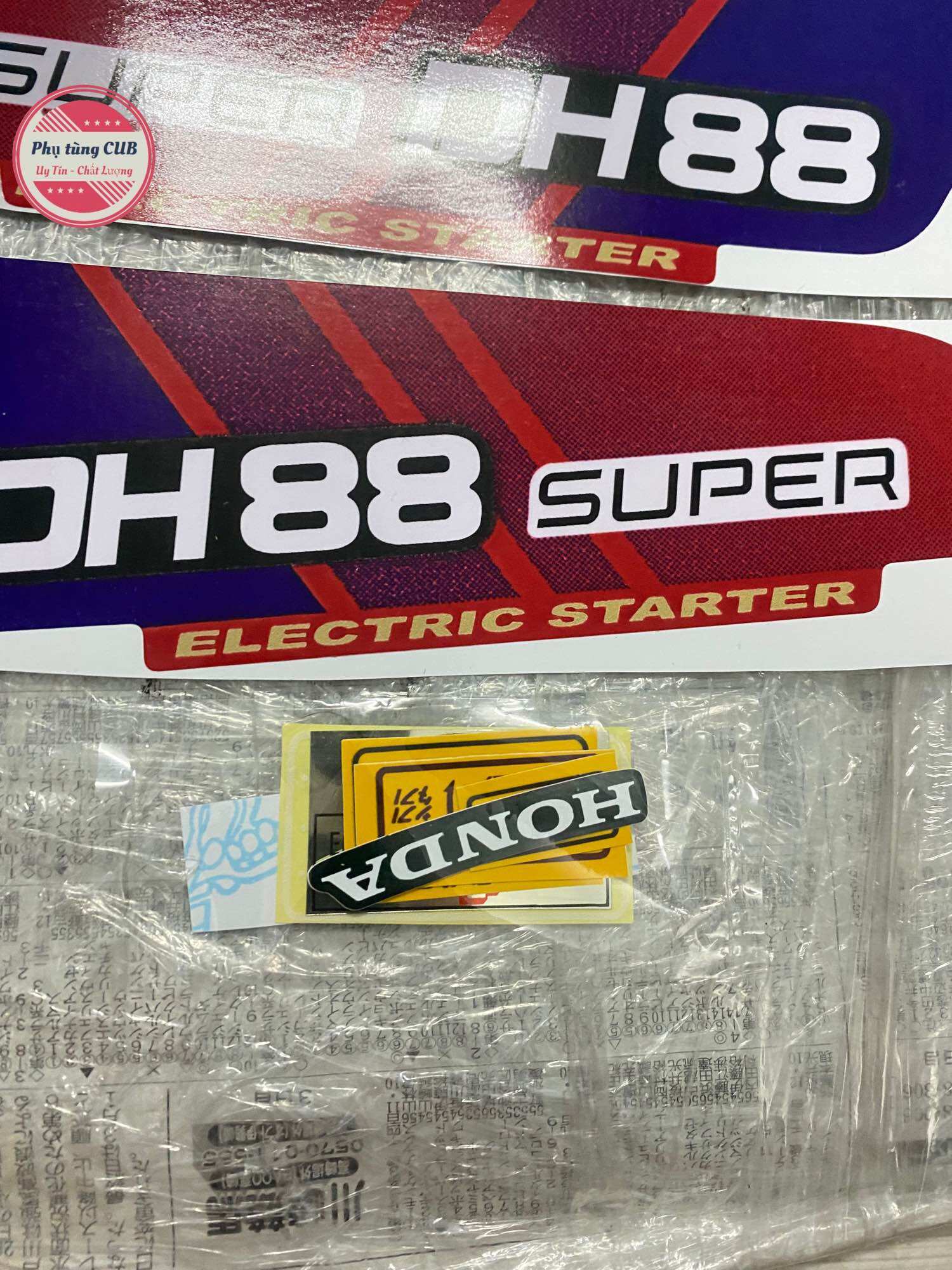 Tem xe cub DH88 kèm tem thông số