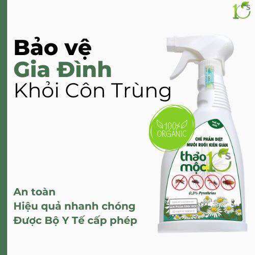 Bình xịt diệt muỗi kiến gián mối sinh học thảo mộc 10s chai 500ml