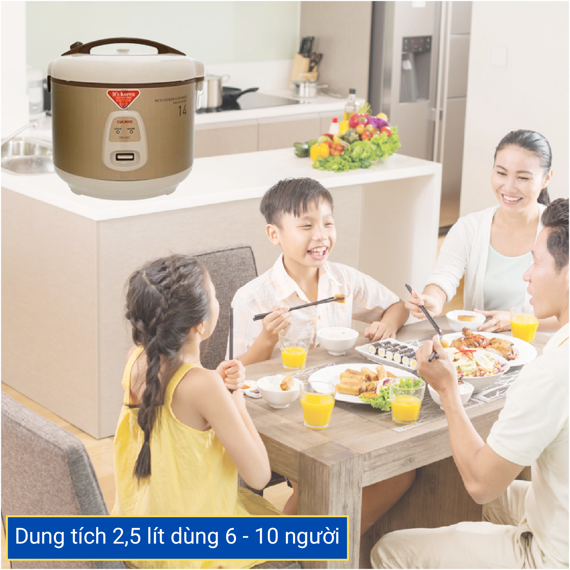 Nồi cơm điện Cuckoo 2.5 lít CR-1413 Nhập khẩu Hàn Quốc