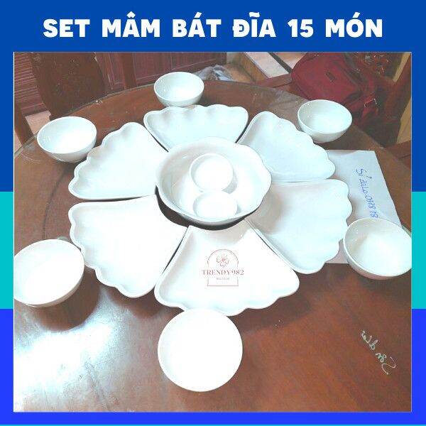 Bộ Bát đĩa hoa mặt trời [ combo kêt hợp]