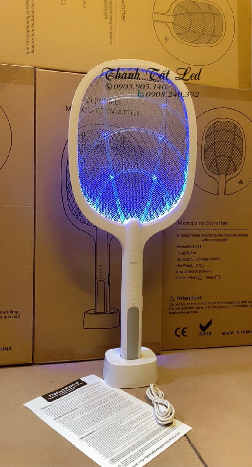 Vợt muỗi thông minh kiêm đèn bắt muỗi weidasi wd-947