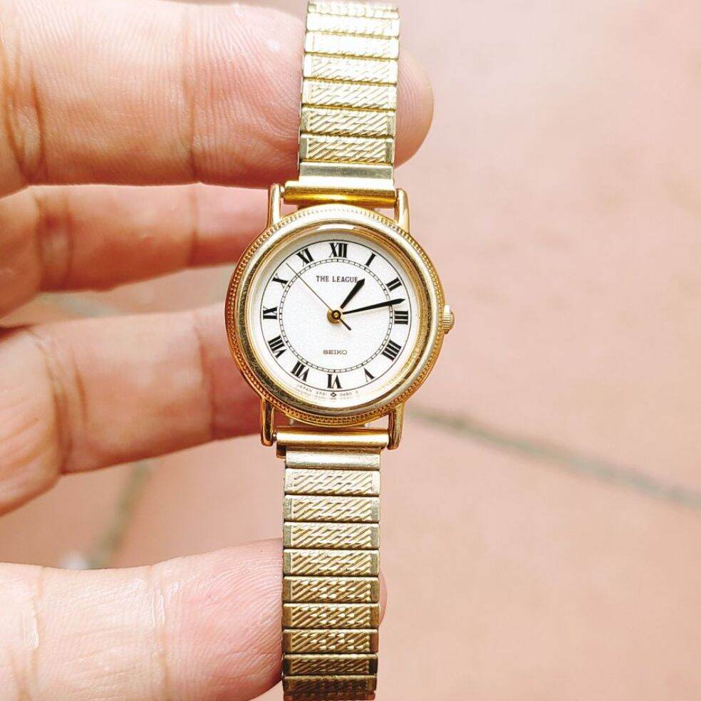 Đồng hồ nữ Seiko, bọc vàng toàn thân, size 22mm, độ mới cao 96%