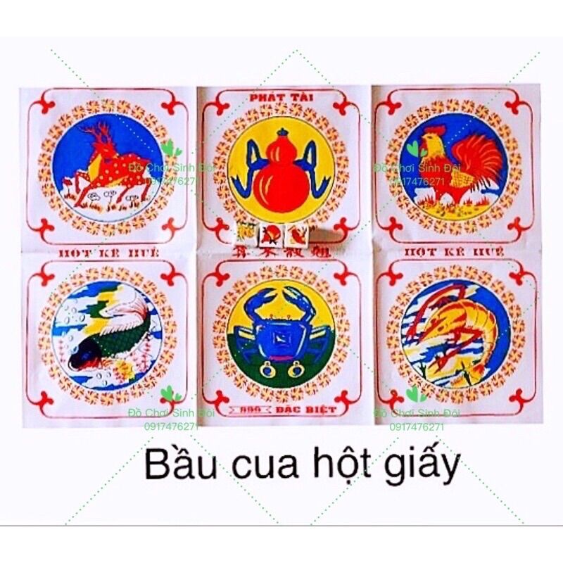 Bầu cua - combo 3 bộ ( đá nhỏ - múp và giấy)