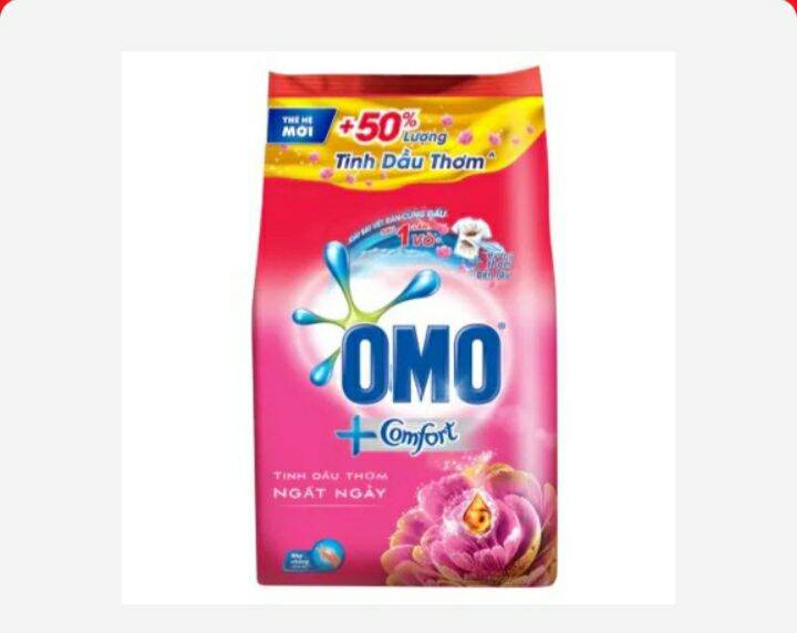 Bột giặt OMO Comfort tinh dầu thơm ngất ngây hồng 4kg