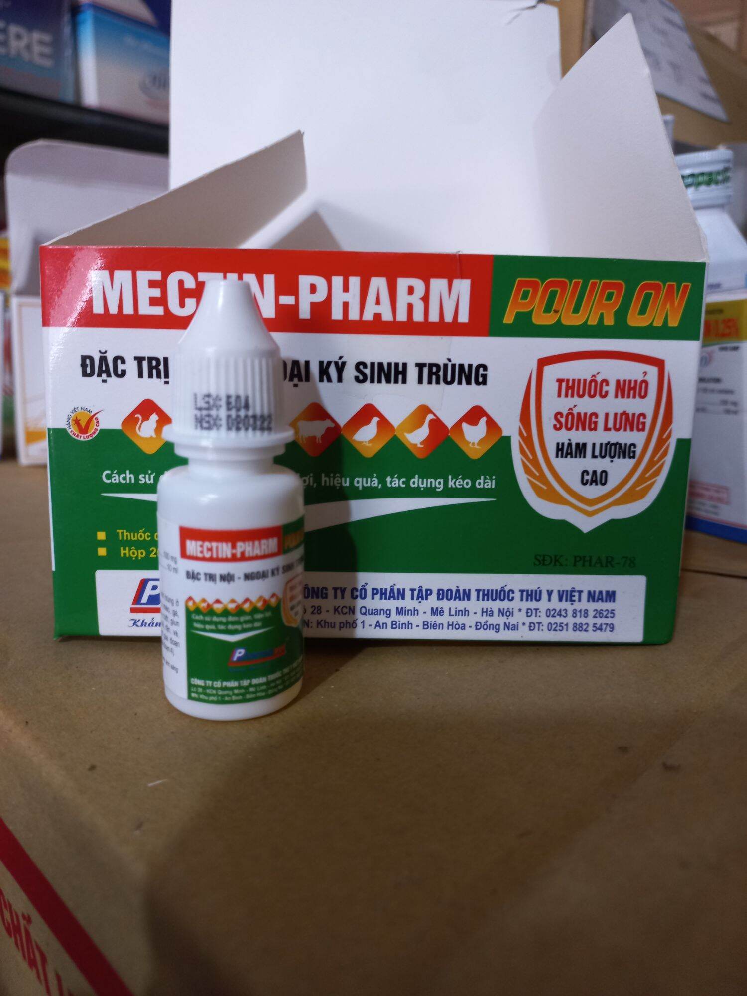 Nhỏ gáy ve rận chó mèo Mectin pharm 10ml