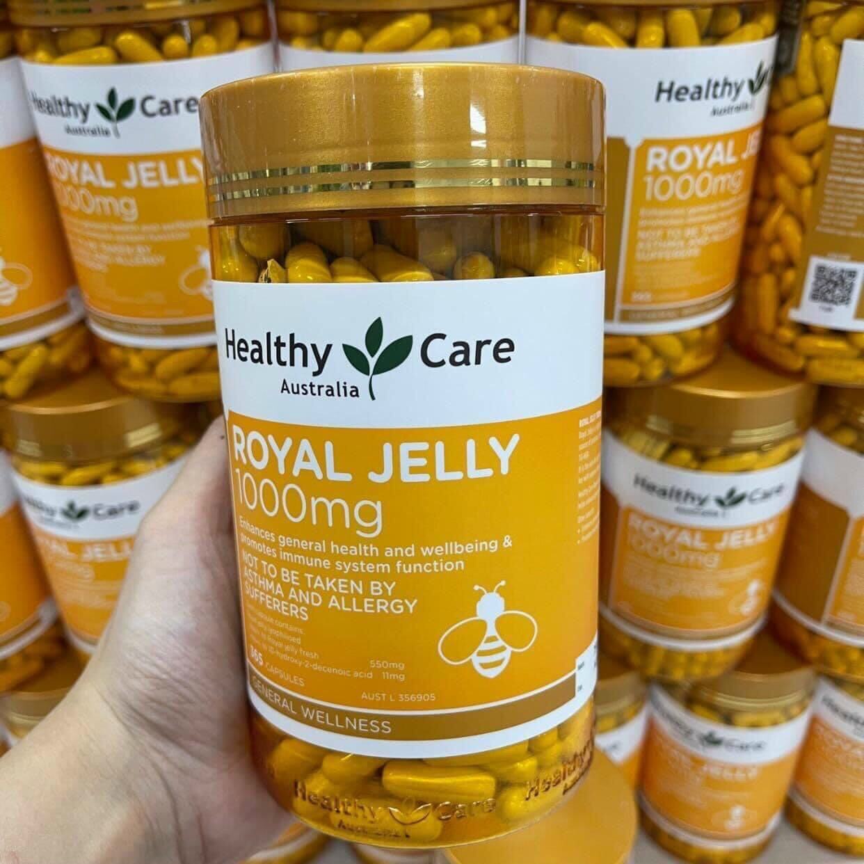 HCMMẫu mới-Sữa Ong Chúa Úc Healthy Care Royal Jelly 1000mg 365 Viên