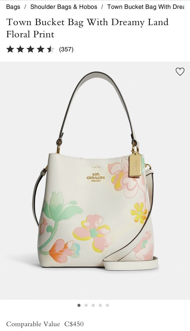 Túi đeo chéo c0ach - town bucket bag họa tiết đẹp mê li