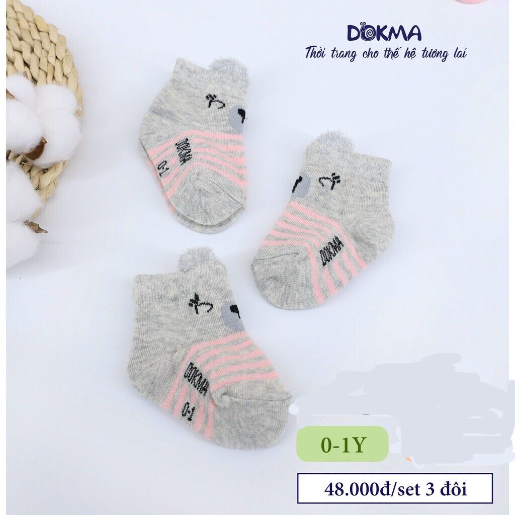 Dokma - Set 5 đôi , 3 đôi tất trẻ em phối tai (0-1y)