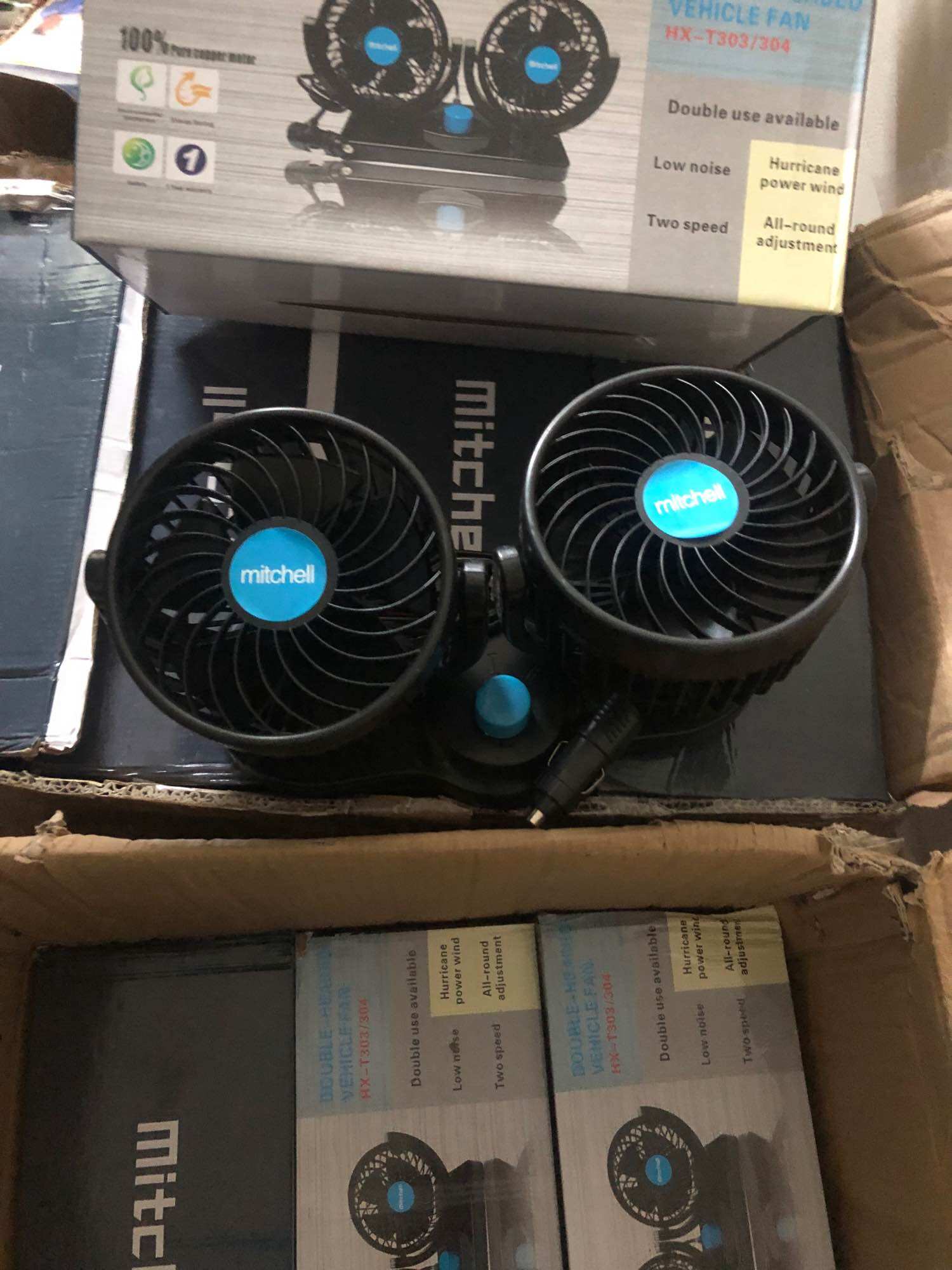 Quạt đôi DC 12 - 24 v loại to