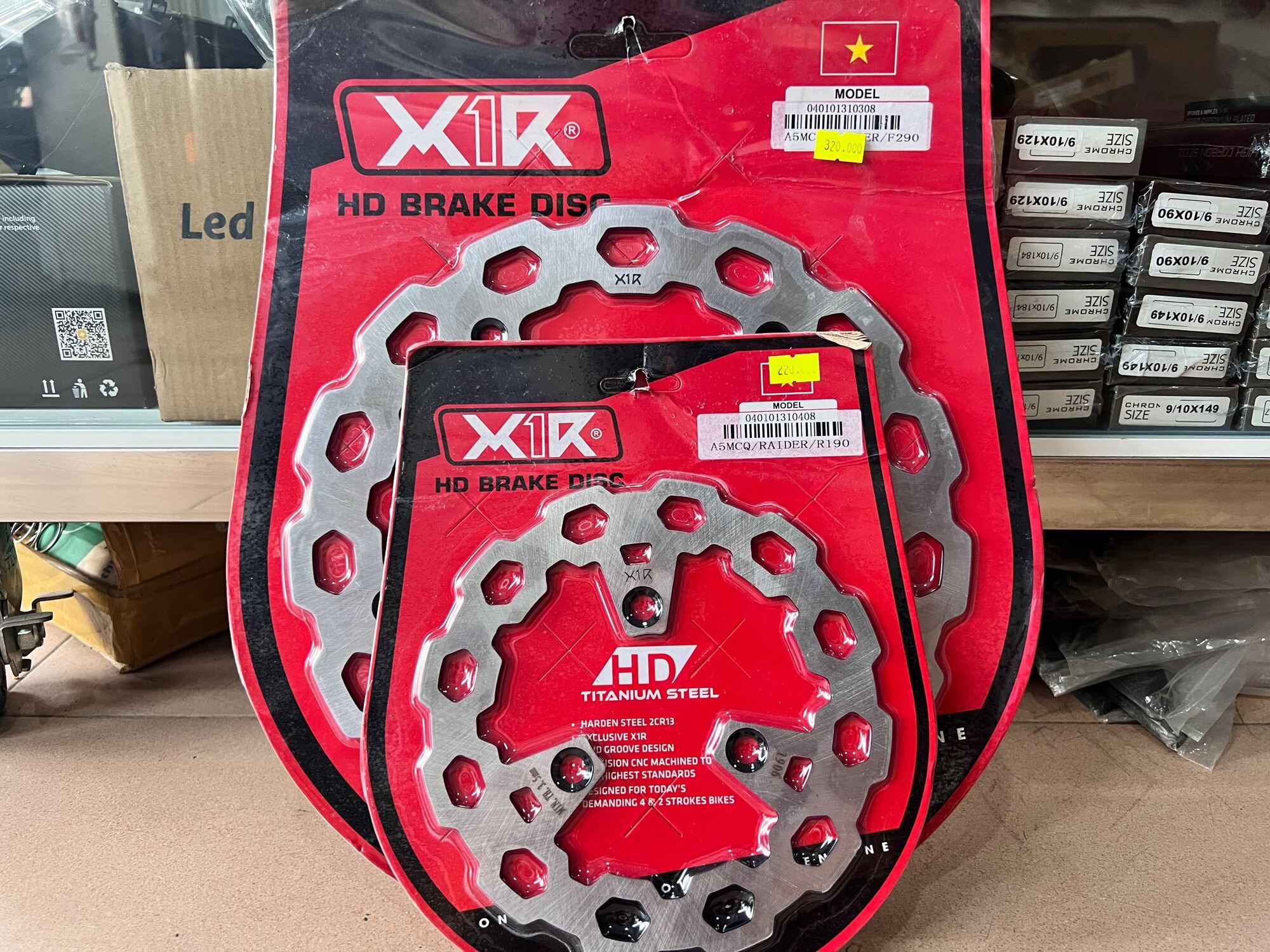 Đĩa thắng trước / sau Raider & satria mẫu X1R Lắp Như Zin