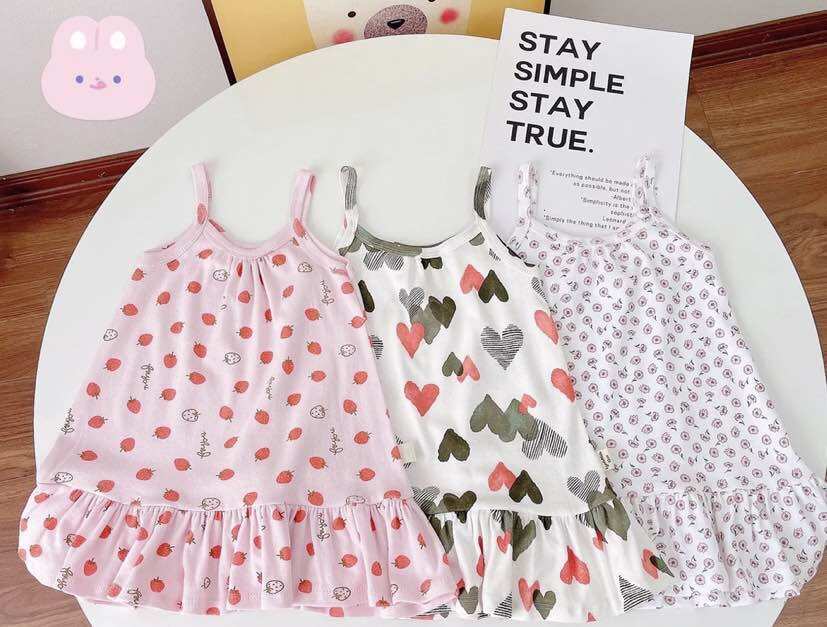 Đầm 2 dây cho bé gái 10-20kg