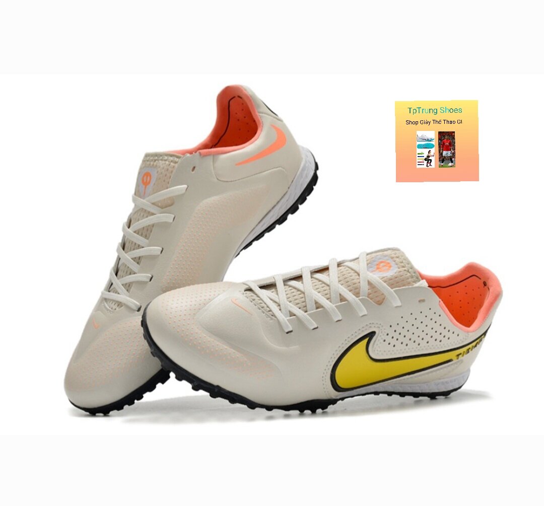 Giày Tiempo 9 Trắng cam TF | Giày bóng đá giá rẻ Nampt Sport