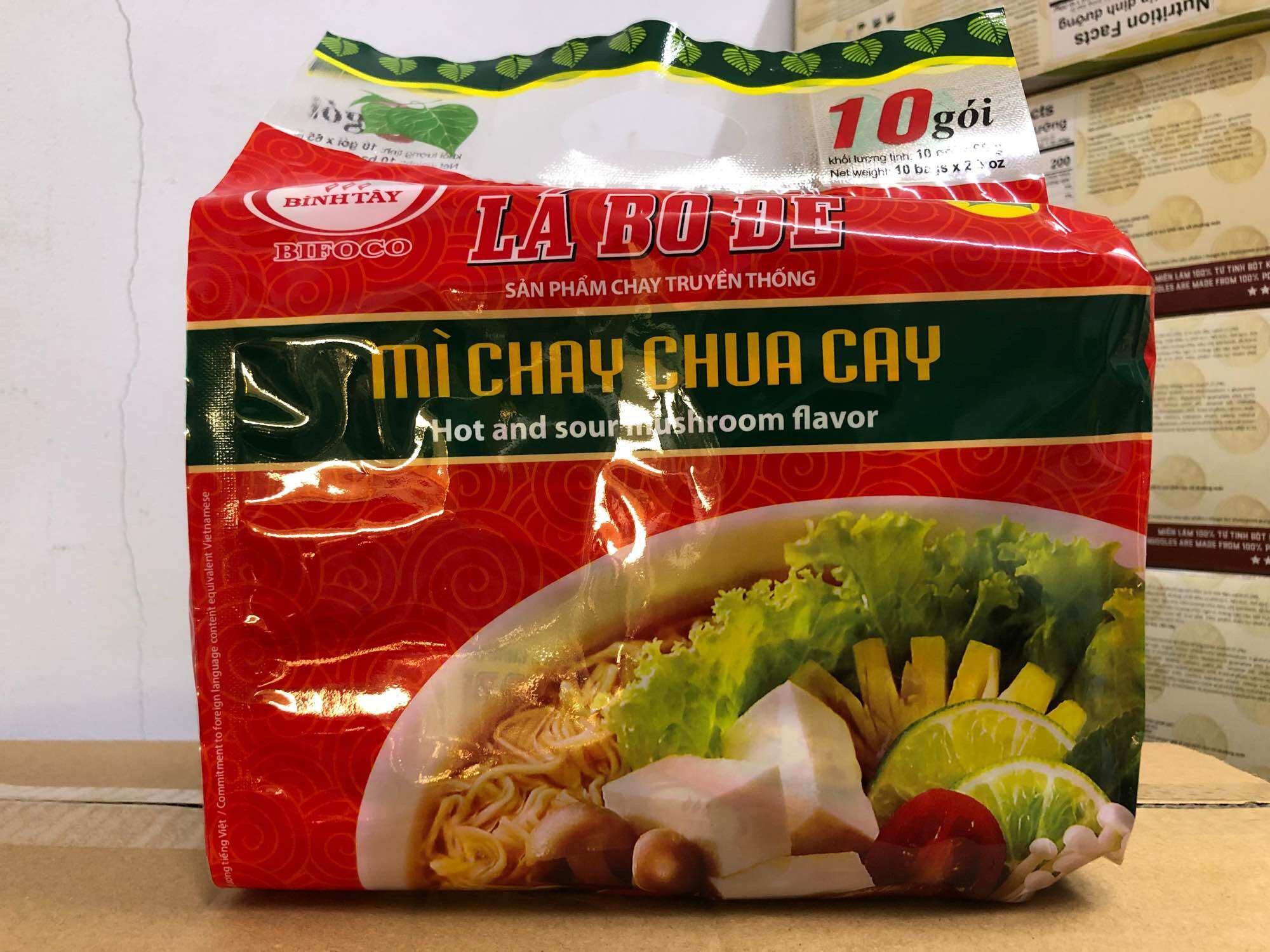 Mì Chay Lá Bồ Đề Chua Cay Túi 65g