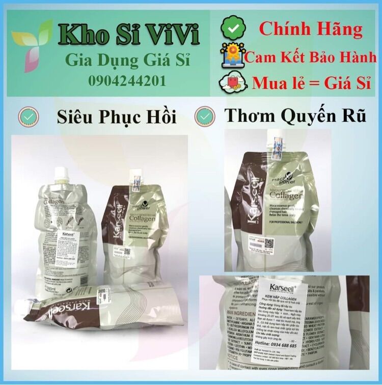 Kem ủ tóc Collagen Karseell 500ml dầu hấp tóc nóng lạnh dầu xả