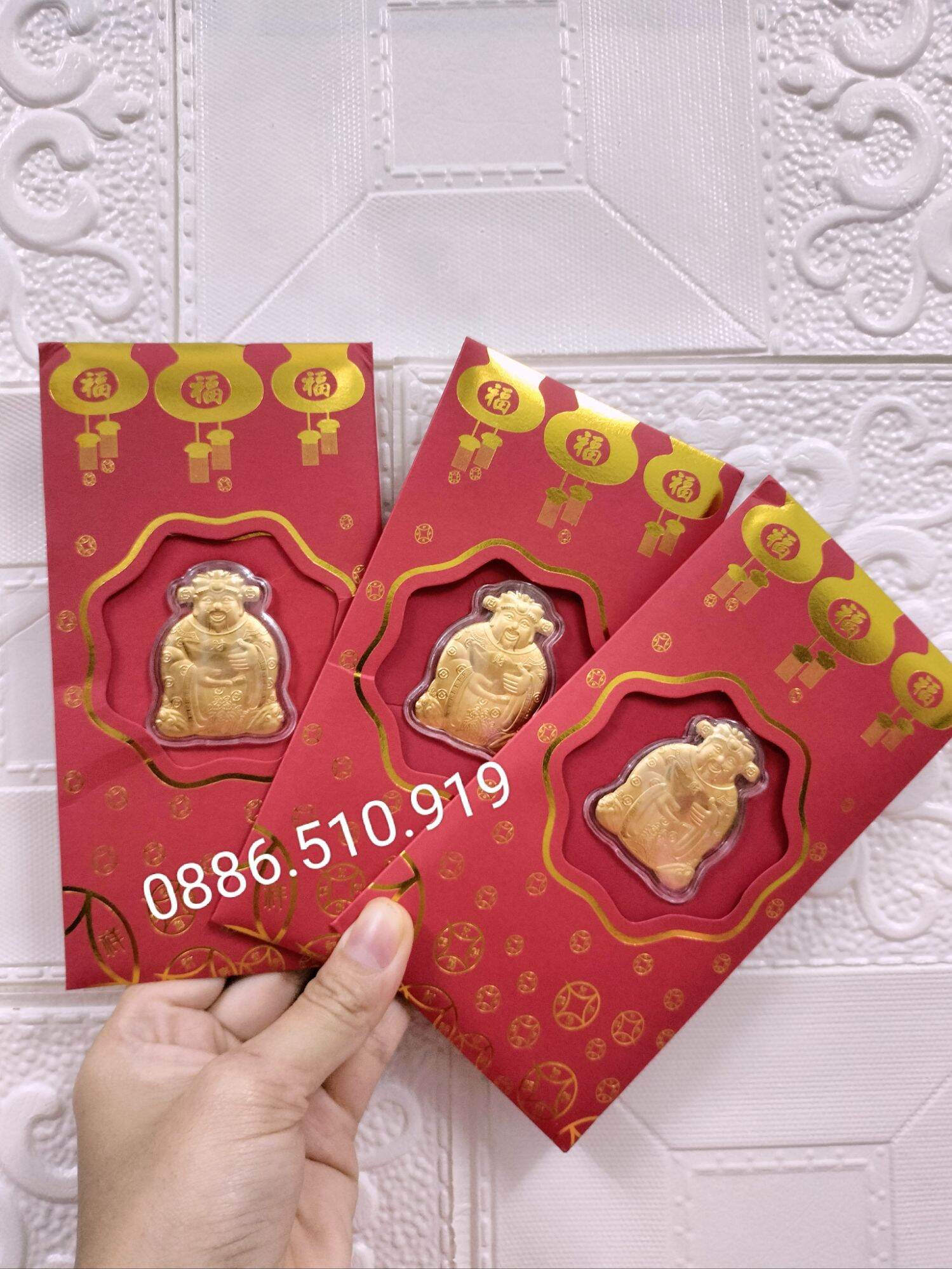 Bao lì xì 2024 hình thần tài may mắn tài lộc