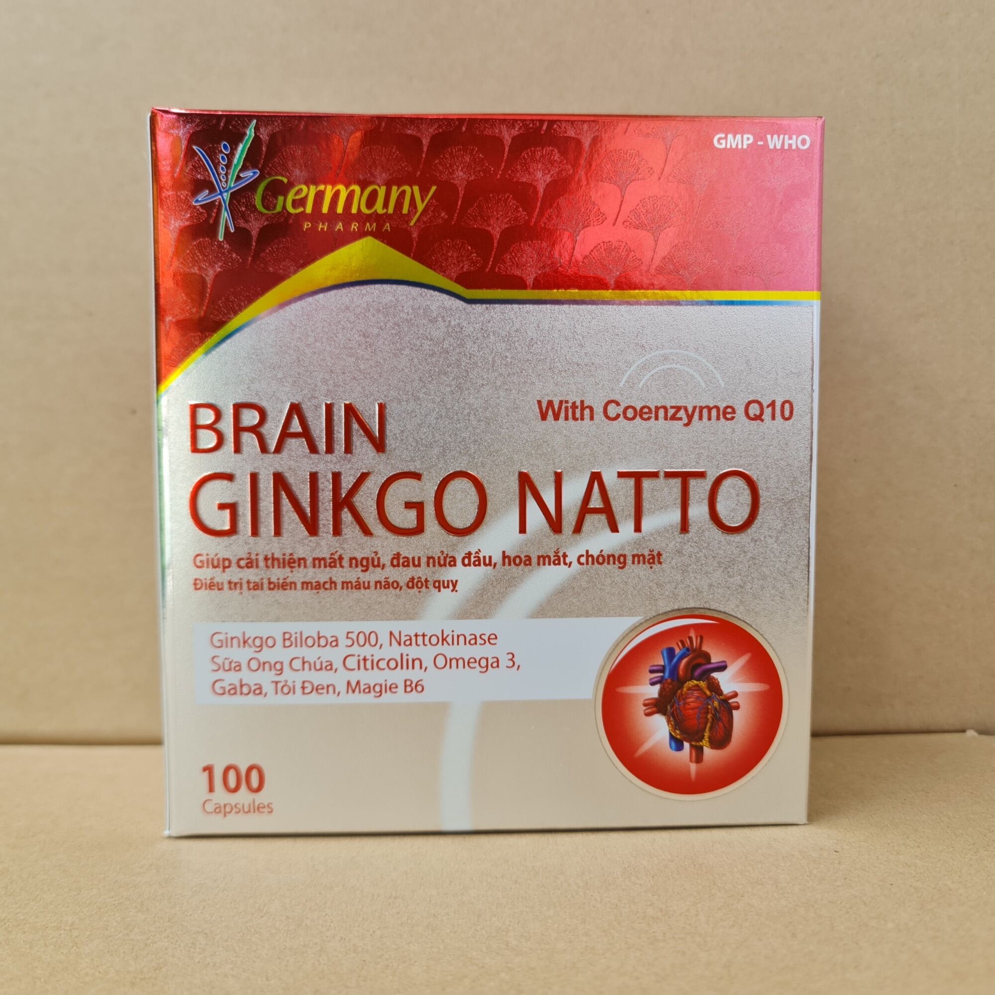 [Hcm]Hoạt Huyết Dưỡng Não Brain Ginkgo Natto_100 Viên