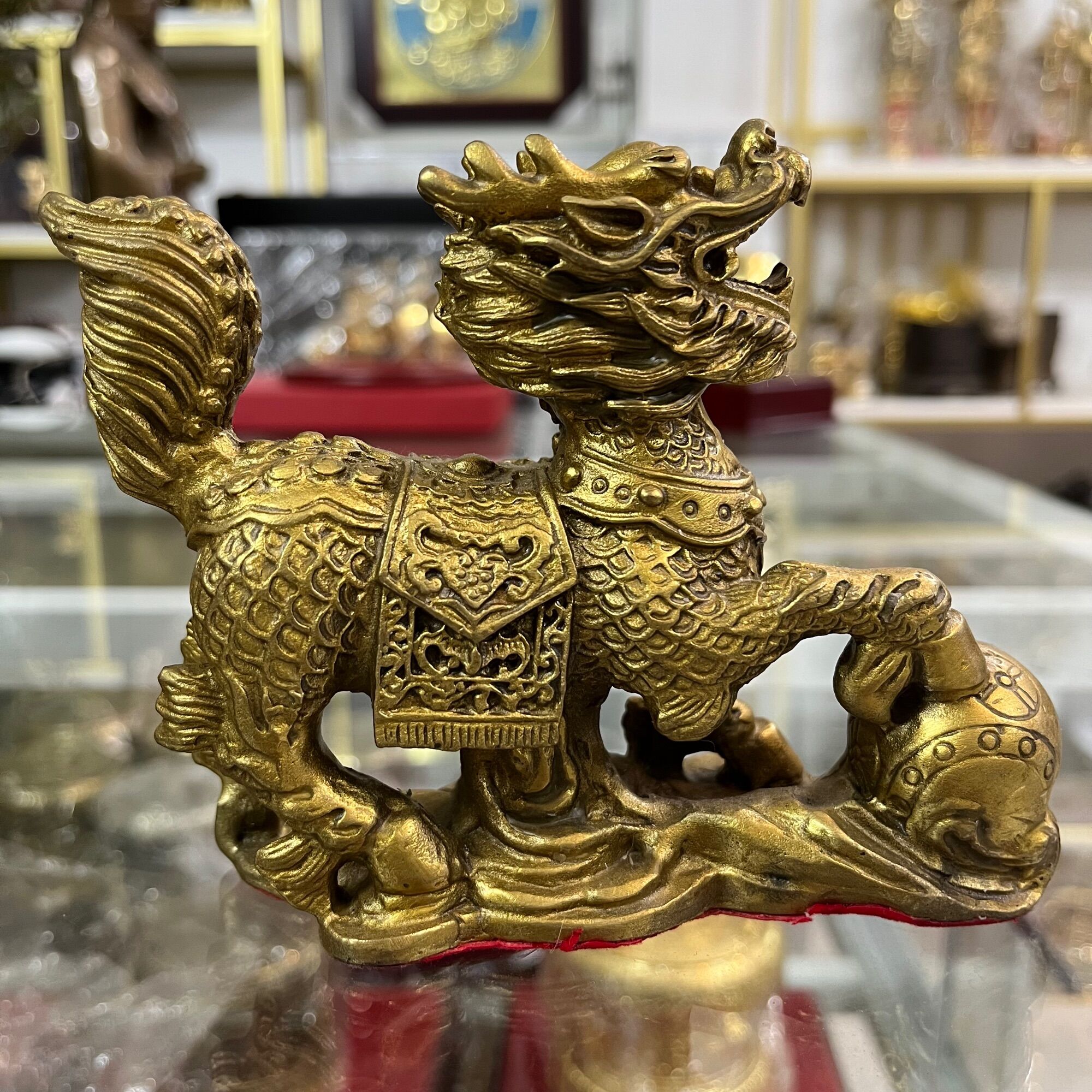 Cặp kỳ lân bằng đồng cao cấpvật phẩm phong thủy cao 11cm